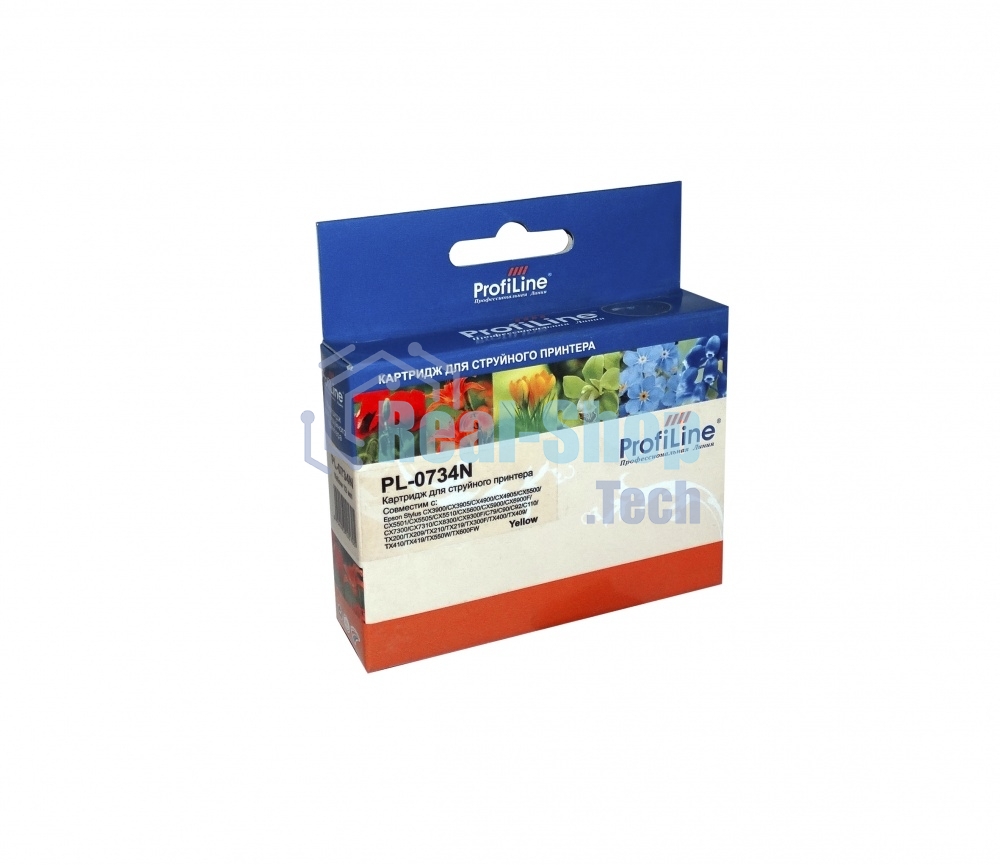 Картридж струйный ProfiLine PL-0734N для принтеров Epson StylusCX3900/CX3905/CX4900/CX4905/CX5500/CX5501/CX5505/CX5510/CX5600/CX5900/CX6900F/CX7300/CX7310/CX8300/CX9300F/C79/C90/C92/C110/TX200/TX209/TX210/TX219/TX300F/TX400/TX410/TX419/TX550W/TX600FW Yellow водн