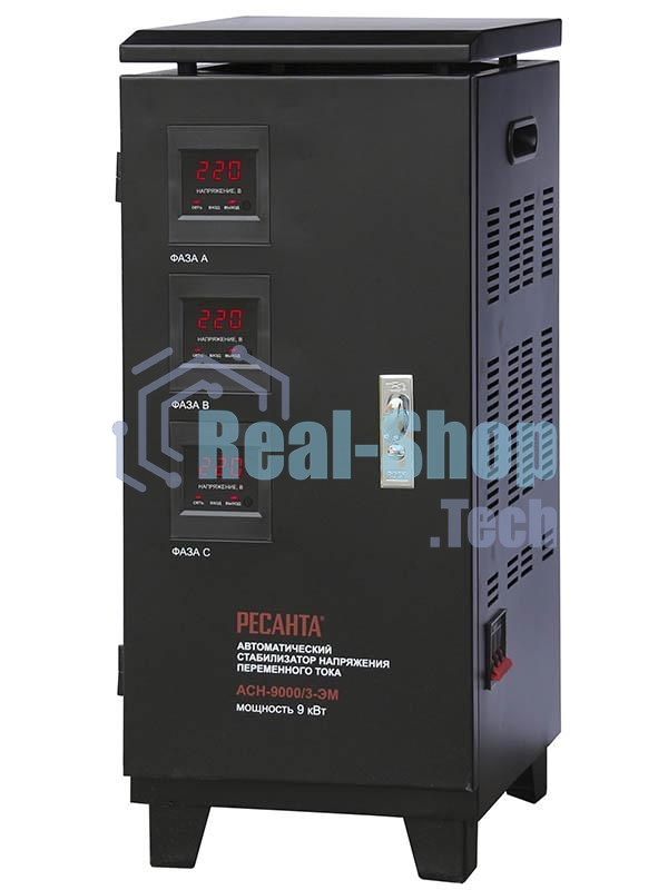 Стабилизатор напряжения Ресанта ACH-9000/3-ЭМ электромеханический трехфазный серый