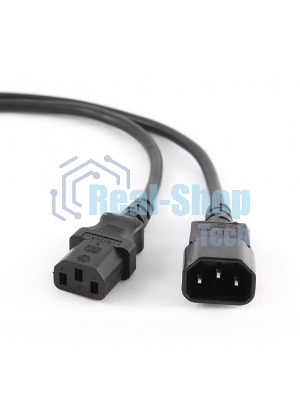 Кабель питания сист.блок-монитор Cablexpert PC-189-1-3M, 3м, C13-C14, 3x1кв.мм., черный, с заземлением