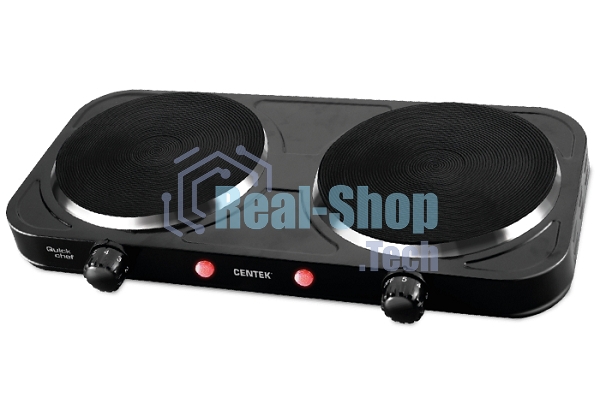 Плита настольная электрическая Centek CT-1507 черный, 2конф ЧУГУН 155мм, 2000Вт, индикатор работы