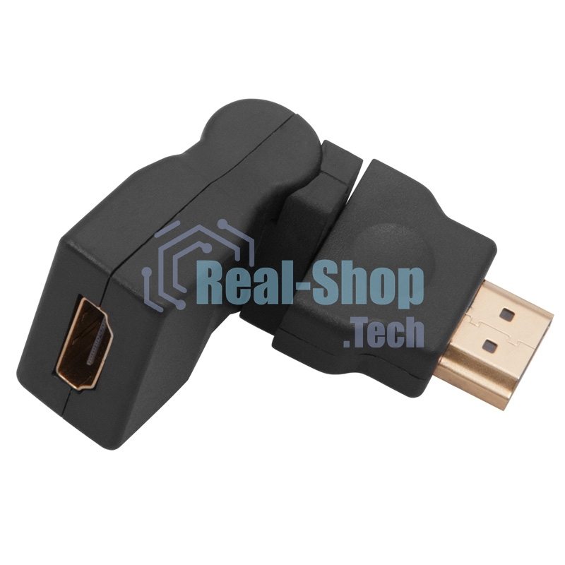 Переходник штекер HDMI - гнездо HDMI, поворотный Rexant