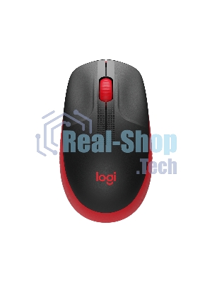 Мышь беспроводная Logitech M190 черный/красный, 1000 dpi, радиоканал, USB, кнопки - 3