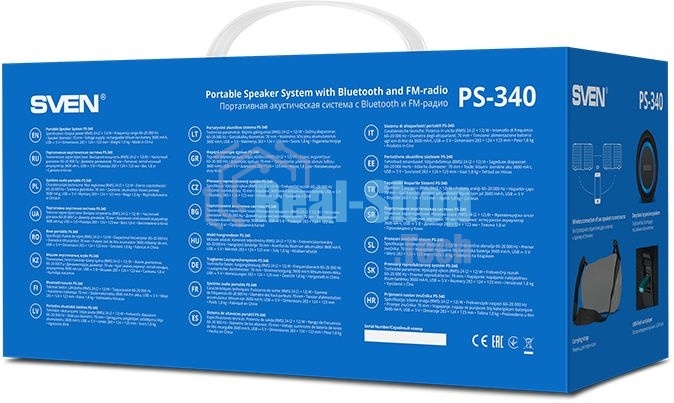 Мобильные колонки Sven PS-340 2.0 черный