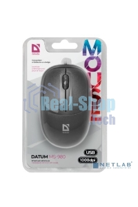 Мышь проводная Defender Datum MS-980 черный, 1000 dpi, USB, кнопки - 3