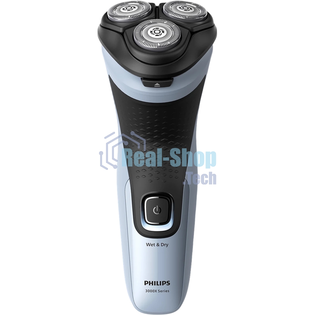 Электробритва роторная Philips X3003/00 реж.эл.:3 питан.:аккум. голубой/черный