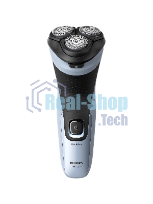 Электробритва роторная Philips X3003/00 реж.эл.:3 питан.:аккум. голубой/черный
