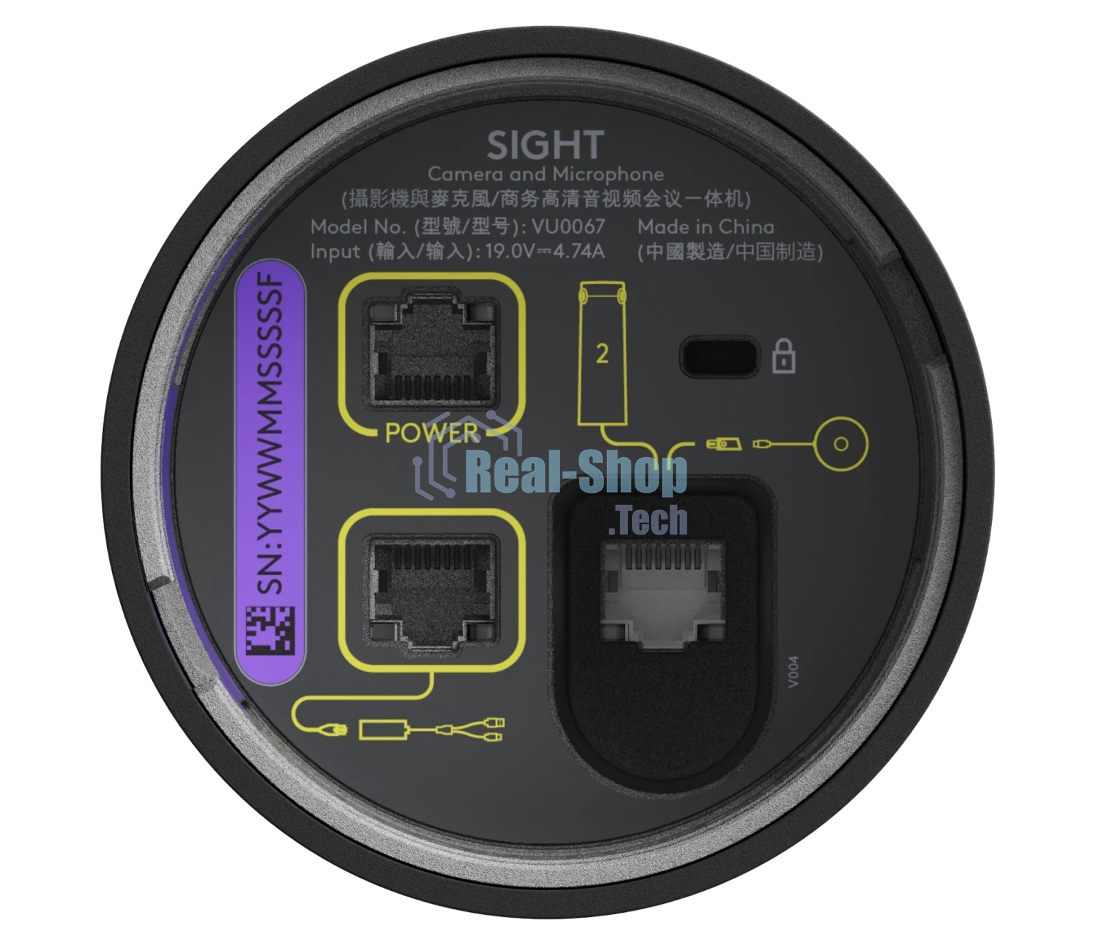Веб-камера Logitech Sight 3840x2160, 60 кадр/с, USB Type-C, микрофон (7 шт, шумоподавление), автокадрирование, крепление на штатив, графитовый