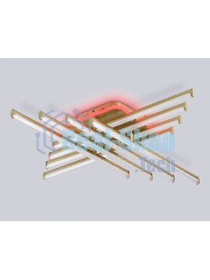 Потолочный светодиодный светильник Ambrella light FL6263 GD золото 115W 3000K-6400K+RGB 810*810*130 (ПДУ ИК)