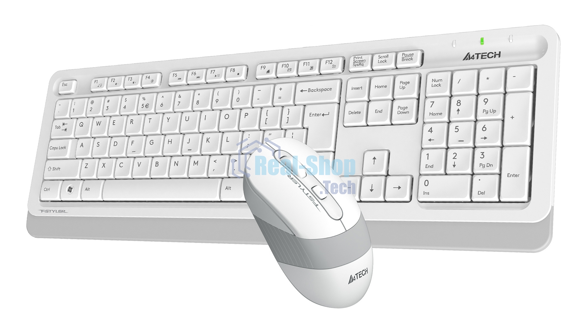 Комплект клавиатура+мышь A4Tech FStyler FG1010S беспроводной, USB, 2000 DPI, белый/серый