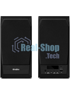 Акустическая система 2.0 SVEN MC-10, чёрный, мощность 2x25Вт (RMS), FM-тюнер, USB/microSD, дисплей, пульт ДУ, Bluetooth SVEN MC-10, чёрный, акустическая система 2.0, мощность 2x25Вт (RMS), FM-тюнер, USB/microSD, дисплей, пульт ДУ, Bluetooth