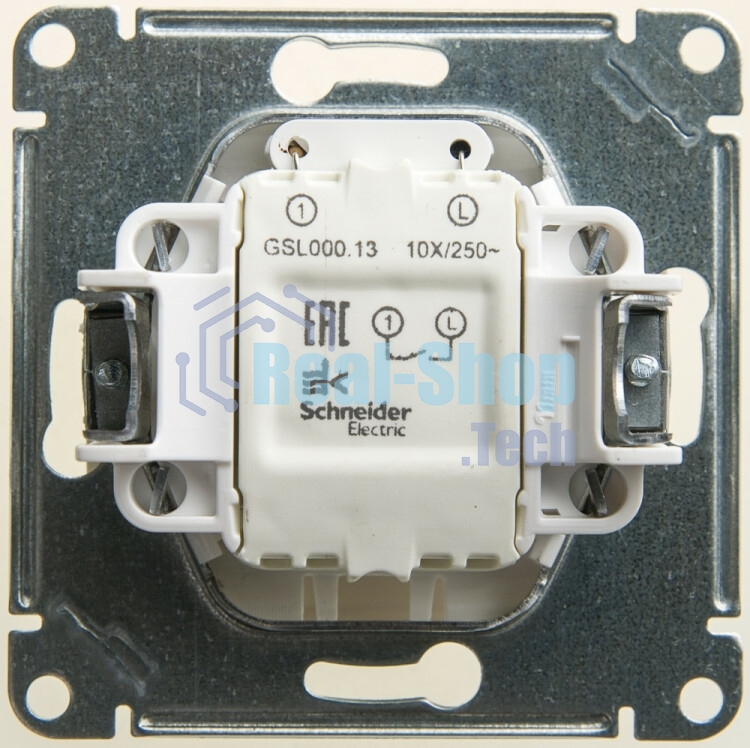 Механизм выключателя 1-кл. СП Glossa 10А IP20 10AX с подсветкой перламутр SchE GSL000613