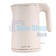 Чайник электрический Galaxy Line GL 0327, пудровый, пластик, 1800 Вт, 1,5 л
