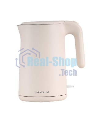 Чайник электрический Galaxy Line GL 0327, пудровый, пластик, 1800 Вт, 1,5 л