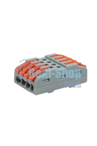 Клемма Rexant СМК 222-424 проходная 4 полюса (0,08-4мм²), серая (25 шт/уп)