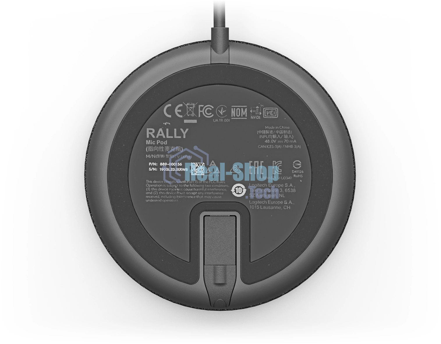 Микрофон Logitech Microphone for Rally Ultra-HD ConferenceCamMic Pod черный