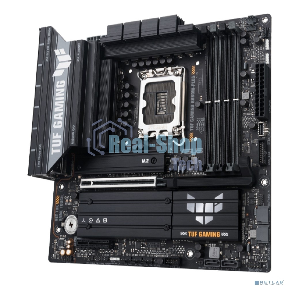Материнская плата ASUS TUF GAMING B860M-PLUS, LGA 1851, Intel B860, 4xDDR5, 4xSATA, 3xM.2, 1xPCIe 5.0 x16, 1xPCIe x4, 1xUSB-C, 4xUSB-A 3.2 Gen 1, 2xUSB-A 3.2 Gen 2, 1xHDMI, 1xDP, 1x2.5Gb LAN, 7.1, mATX