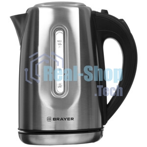 Чайник электрический BRAYER BR1014, 2200 Вт, 1.7 л, нержав.сталь, индикат. уровн. воды, автоотключ