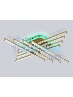 Потолочный светодиодный светильник Ambrella light FL6263 GD золото 115W 3000K-6400K+RGB 810*810*130 (ПДУ ИК)