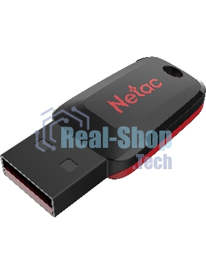 Флешка USB Netac U197 (NT03U197N-032G-20BK), 32Gb, USB 2.0, R/W 25/10, черный/красный