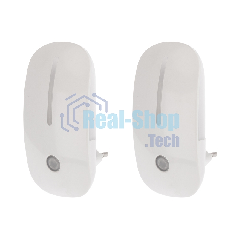 Комплект (2шт./уп.) Ночник светодиодный MOUSE-PAD нейтрального белого цвета с датчиком 