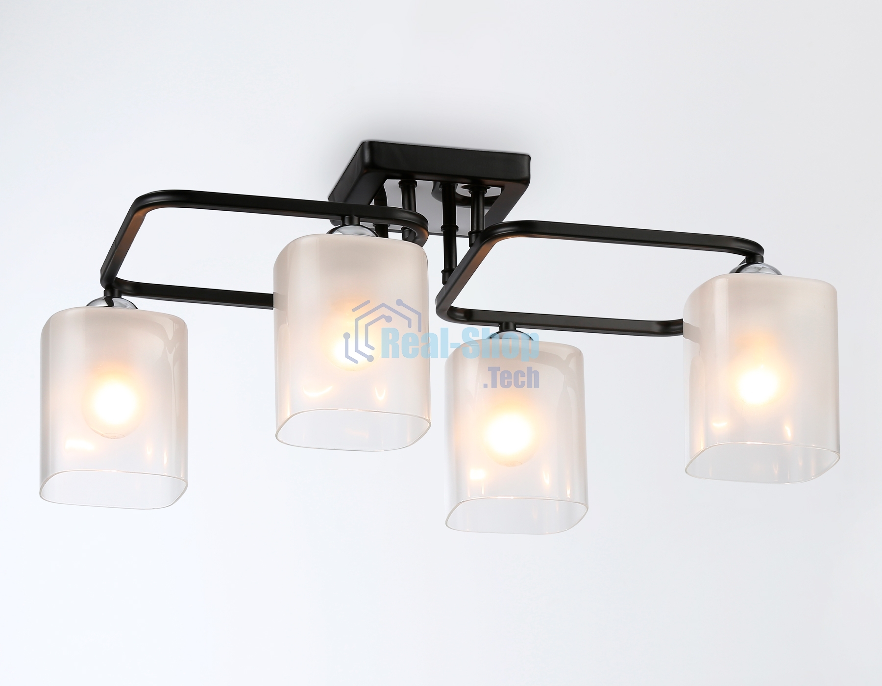 Светильник Ambrella light TR303222/4 BK/CH/FR черный/хром/белый матовый E27*4 max 60W 530*290*220