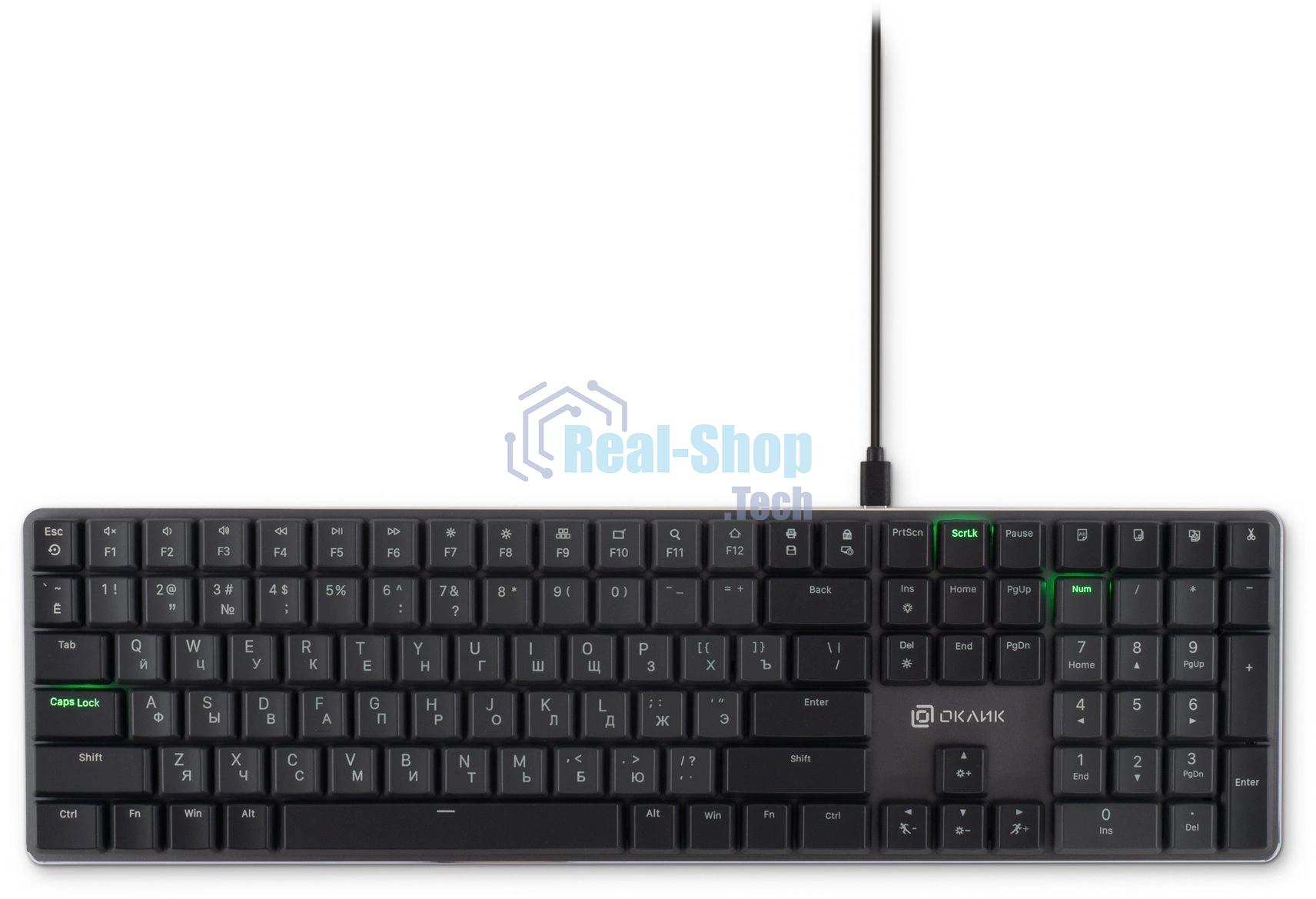 Клавиатура Oklick K953X проводная, USB Type-A, чёрный