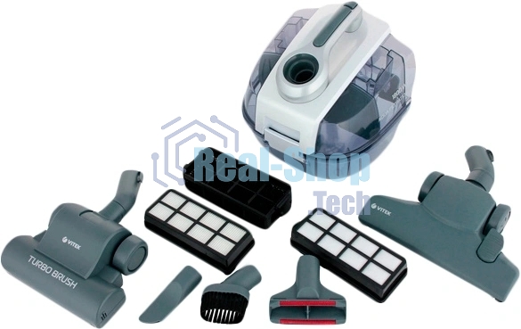 Пылесос Vitek VT-1833-01-PR жемчужный, 400/1800 Вт, уборка сухая, пылесборник контейнер 3.5 л