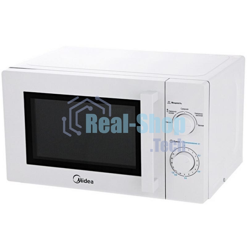 Микроволновая печь Midea MM720CY6-W белый, 20 л, 700 Вт, переключатели - поворотный механизм