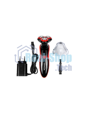 Электробритва Centek CT-2168 (красный) ротор 3D, влажное бритье, 3 плав.головки, 2-ные лезвия, до 50 мин раб