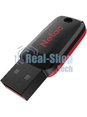 Флешка USB Netac U197 (NT03U197N-032G-20BK), 32Gb, USB 2.0, R/W 25/10, черный/красный