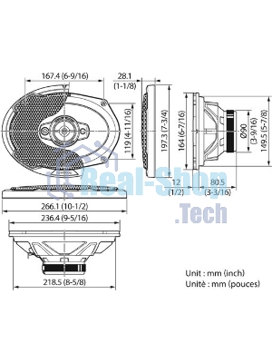 Колонки автомобильные Kenwood KFC-PS6986 600Вт 88дБ 4Ом 15x23см (6x9дюйм) (ком.:2кол.) коаксиальные четырехполосные