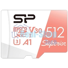 Флеш карта microSD 512Gb Silicon Power Superior A1 microSDXC Class 10 UHS-I U3 100/80 Mb/s (SD адаптер)