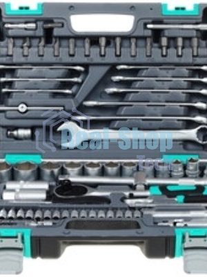 Набор инструментов Stels 14105, 1/2'' 1/4'' CrV пластиковый кейс  82 предм.