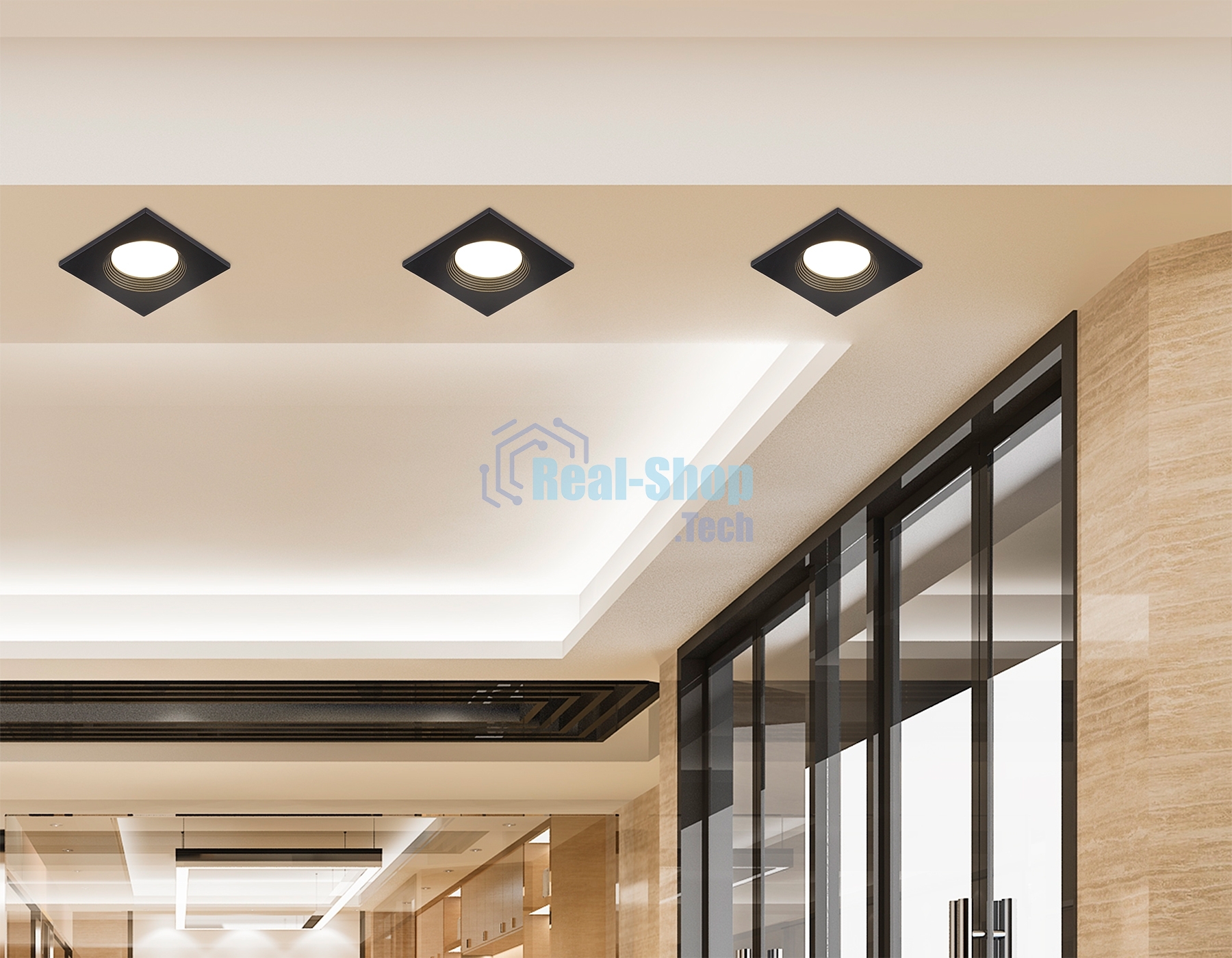 Встраиваемый точечный светильник Ambrella light TN102818 BK черный GU5.3 78*78*28