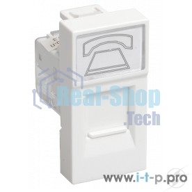 Розетка телефонная RJ-11 Iek (CKK-40D-RT1-K01) РКФ-10-00-П кат.3 (на 1 модуль) ПРАЙМЕР белая