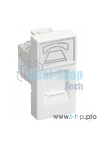 Розетка телефонная RJ-11 Iek (CKK-40D-RT1-K01) РКФ-10-00-П кат.3 (на 1 модуль) ПРАЙМЕР белая