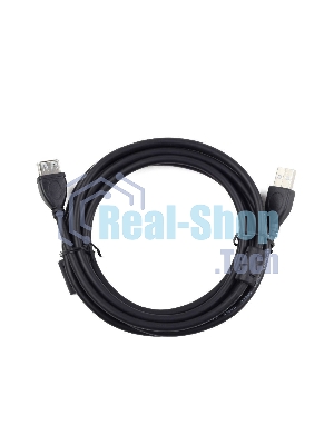 Кабель Gembird/Cablexpert USB 2.0 Pro AM/AF, 3м, экран, 2феррит.кольца, черный, пакет