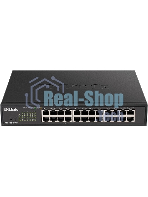 Коммутатор D-Link DGS-1100-24PV2/A1A Настраиваемый L2 коммутатор c 24 портами 10/100/1000Base-T (12 портов РоЕ 802.3af/at, PoE-бюджет 100 Вт)