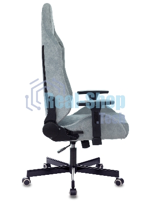 Кресло игровое Бюрократ Knight N1 Fabric серо-голубой Light-28 с подголов. крестовина металл