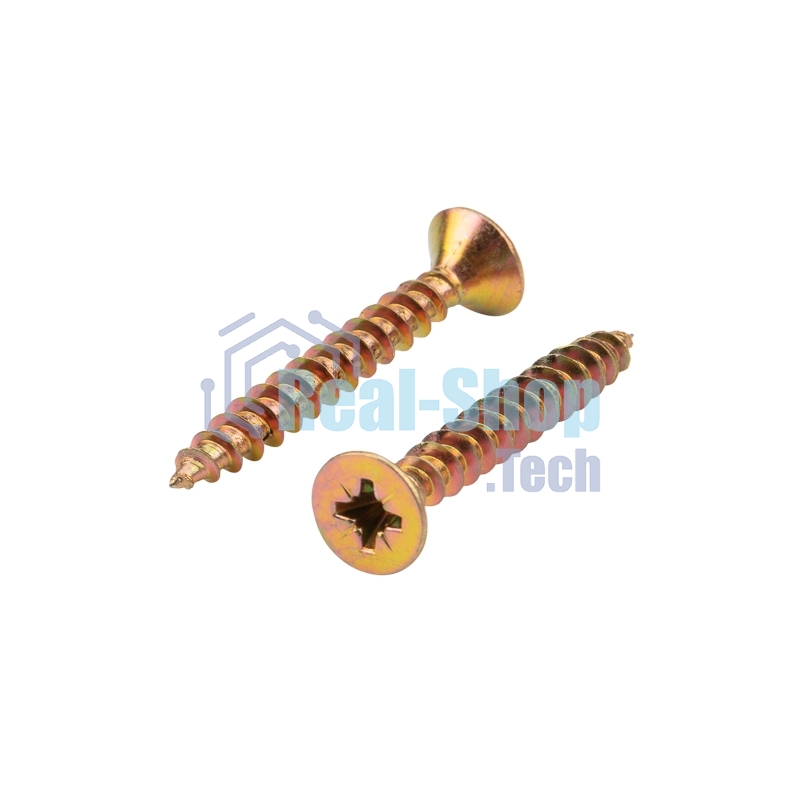 Саморез универсальный Kranz 5х40, желтый цинк, пакет (20шт.)