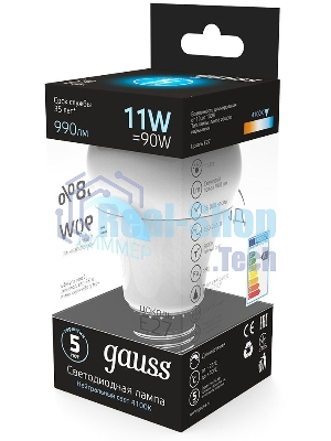 Лампа cветодиодная Gauss LED A60-dim E27 11W 990lm 4100К SQ102502211-D