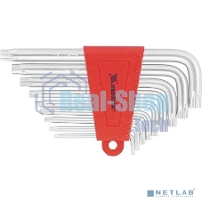 Набор ключей имбусовых Matrix TORX, 9 шт., T10-T50, CrV, короткие, сатин.