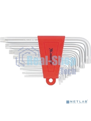 Набор ключей имбусовых Matrix TORX, 9 шт., T10-T50, CrV, короткие, сатин.