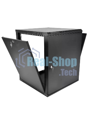 Шкаф телекоммуникационный настенный разборный ЦМО ЭКОНОМ 12U (600 x 520) дверь металл, черный (ШРН-Э-12.500.1-9005)