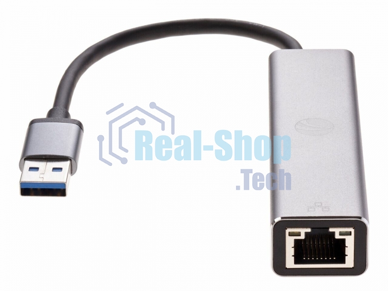 Переходник VCOM USB 3.0 -->RJ-45 1000Mbps+3 USB3.0, Aluminum Shell, 0.2м DH312A