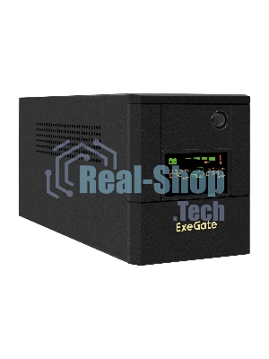 Источник бесперебойного питания ExeGate Smart LB-2200.LCD.AVR.4SH.USB (2200VA/1300W, цветной LCD, AVR, 4*Schuko, USB, батарея 12V 9Ah - 2 шт., металлический корпус, Black)