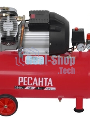 Компрессор поршневой Ресанта КП-50/400М масляный 400л/мин 50л 2500Вт красный/черный