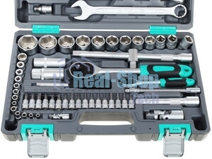 Набор инструментов Stels 14105, 1/2'' 1/4'' CrV пластиковый кейс  82 предм.