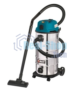 Строительный пылесос Bort BSS-1640-STORM синий, 270/1600 Вт, уборка сухая/влажная, пылесборник мешок/контейнер, 40 л