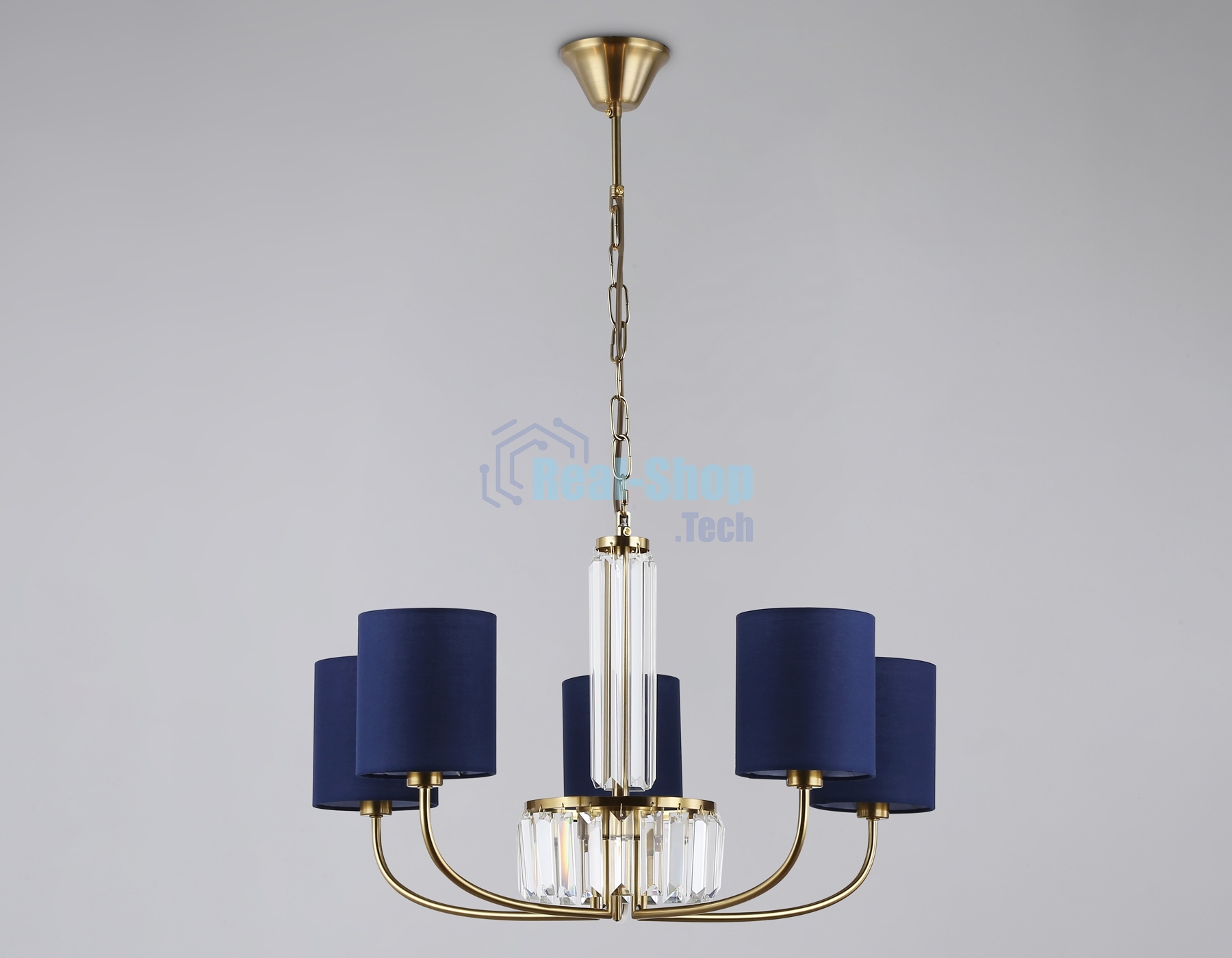 Люстра Ambrella light LH71271/5 BS/DB латунь/темно синий E14/5 max 40W D650*840
